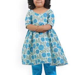 BAESD Girls Floral Printed Regular Gotta Patti Kurta with Sharara-picture-30