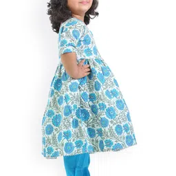 BAESD Girls Floral Printed Regular Gotta Patti Kurta with Sharara image 4