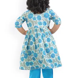 BAESD Girls Floral Printed Regular Gotta Patti Kurta with Sharara image 5