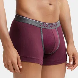 Jockey Men Pack Of 2 Super Combed Cotton Rib Solid Trunk with Ultrasoft Waistband 8015 image 3