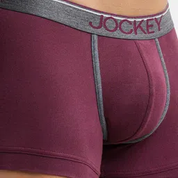 Jockey Men Pack Of 2 Super Combed Cotton Rib Solid Trunk with Ultrasoft Waistband 8015 image 5