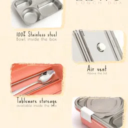 boxito Stainless Steel Leak-Proof Lunch Box | 4 Containers | with Cutlery Set 4 Containers Lunch Box image 5