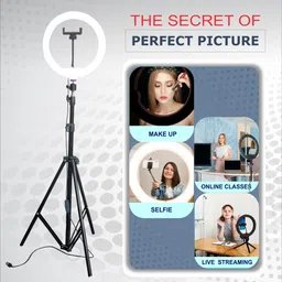 Paradox 10"Big Selfie LED Ring Light 7ft Tripod Stand live video Stream Phone Holder P12 Ring Flash image 5