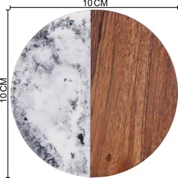 vatsu craft Round Reversible Wood, Resin Coaster Set image 5