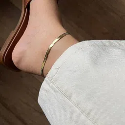 Anti Tarnish 18K Gold Snack Chain Stainless Steel Anklet Payal for Women Girls Stainless Steel Anklet-image-4