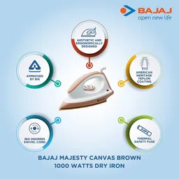bajaj by bajaj CANVAS BROWN 1000 W Dry Iron image 3