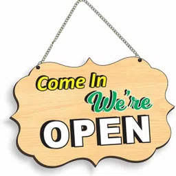 cw crafts world Open - Close Hanging Sign Board with,Two Sided Printed Durable Door Hanging-picture-28
