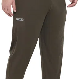 bigbanana Men Solid Olive Track Pants image 3