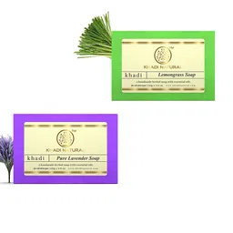 Khadi Natural Set of Pure Lavender & Lemongrass Handmade Herbal Soaps-picture-11