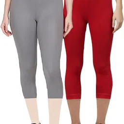 rocksy 3/4th Capri leggings Women Red, Grey Capri-picture-23