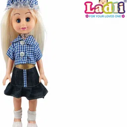 ladli Girl Doll in Blue Skult Dress With Hat & Hand Bag doll For Kids-picture-26
