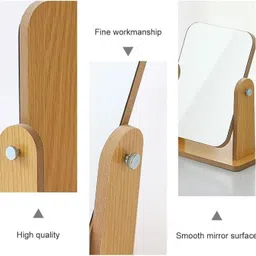 joyansh Standing Mirror, Small Standing Wooden Table Mirror Bathroom Mirror image 3