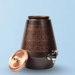 anuj sharma 5L Copper Water Dispenser with Antique Finish and Hand Engraved Design Bottled Water Dispenser image 2