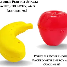 frogtail 2 Banana and 2 apple Case for School Kids 4 Containers Lunch Box image 3