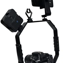 MILLETS Video Handheld Stabilizer, 4 Cold-Shoe Handle Grip Shooting System Camera Rig with Smartphone Holder Vlogging kit Compatible with All Camera Action Camera Wide Flash Bracket image 3