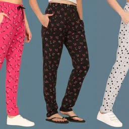 harshita mart Pack of 3 Women Printed Multicolor Track Pants-picture-24