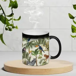 quirk india Animal Printed Multicolour 330 ml Ceramic Magic Coffee Mug-picture-34