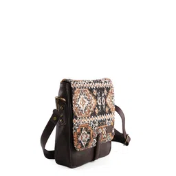 RUDHIRA Ethnic Motifs Printed Leather Structured Sling Bag image 2
