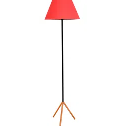kapoor lampshades Mizuko Maroon Cotton Shade Tripod Floor Lamp With Metal Base image 3