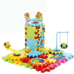 sarasi 81Pcs Rotating Building Blocks With Gears For Stem Learning, Battery Operated image 3