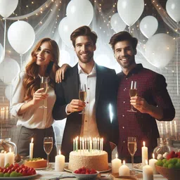 skywins White Silver Happy Birthday Decoration Combo Kit With Banner Chrome Balloons image 4