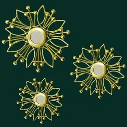 garden deco Metal Wall Art with Mirror for living room and Home Decorations(Size of 3 sizes) Pack of 3 image 4