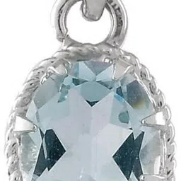 Femme Jam 925 Sterling Silver Natural Blue Topaz Gemstone Pendant for Women & Girls Topaz White Gold Pendant-picture-23