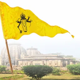 God Shri Vishnu yellow triangle flag to ward off negative energy Triangle Outdoor Flag-image-25
