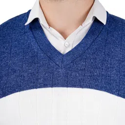lufeep Men Striped V Neck Multicolor Sweater image 4