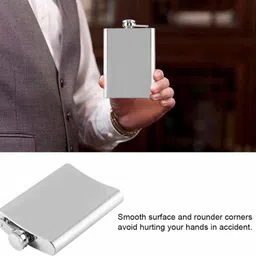 wanzhow Hip flask Alcohol Drink Wine Whiskey Holder Bottle Or Liquor Flasks for Men 6 oz Stainless steel Hip Flask image 2