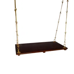 jairi traders M-33 Solid Wood Swing in Brown & Gold Colour image 3