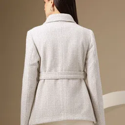 chemistry Women Self Design Single Breasted Casual Blazer image 5