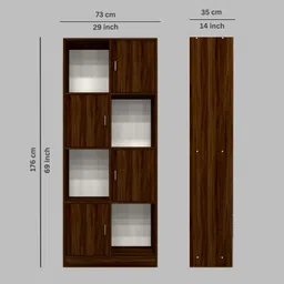 speciality panels 8 Shelves Semi Open Display Rack, Multipurpose Matrix Cabinet Engineered Wood Semi-Open Book Shelf image 4