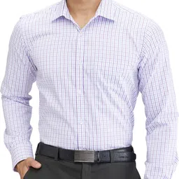 park avenue Men Slim Fit Checkered Formal Shirt-picture-18