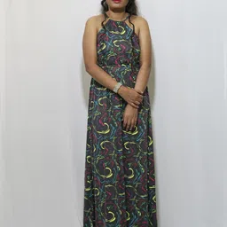 finian Women Fit and Flare Multicolor Maxi/Full Length Dress image 5