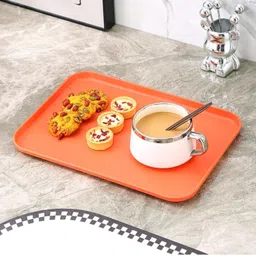 sugaalsu Wheat Straw Unbreakable Rectangular Tray, Lightweight Durable Tray, Reusable_N Tray image 4