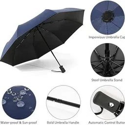 xbey 1PC Auto Open & Close 3Fold | Specially for Man, Woman & Child | 8-Ribs Umbrella image 2