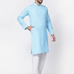 omkar enterprisess Men Cotton Blend Kurta Pyjama Set-picture-35