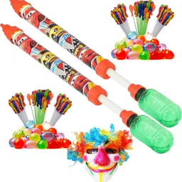 (2 Pichkari + 6 Magic Balloon+ 1 Joker Mask)for Kids Holi Summer Pool Party Fun Water Gun-image-22
