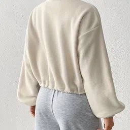 a r j fashion Women Full Sleeve Solid Sweatshirt image 2