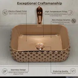 plantex Ceramic Wash Basin/Tabletop Wash Basin/Designer Basin for Bathroom (APS-295) Counter Top image 2