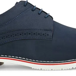 roadster Men's Semi-Casual Faux Leather Lace-Up Derby Shoes with Contrast White Sole Casuals For Men image 4