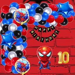 aoes Spider-Man Theme 10th Birthday Decoration Kit Happy Birthday Banner & Balloons-picture-15