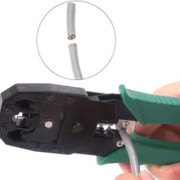 goodsbazaar 130pc Combo RJ45 Pass Through Crimping Tool Kit Cable Tester Cutter Punch Tool Cat5 Cat5e Cat6 Connector Covers Network Wire KD1 Punch Down Pliers Screwdriver Manual Hydraulic Crimper image 3