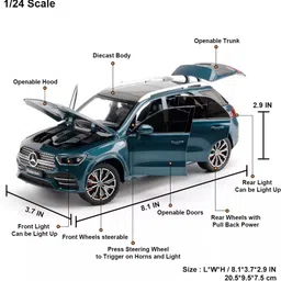 arniyavala 1/24 Alloy Die-cast Benz GLE 350 Toy Car with Sound and Light Pull Back image 2