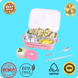 evara international Tiffin Box With Soup Bowl,Spoon,Fork 1 Lunch Box _P11 3 Containers Lunch Box-picture-26