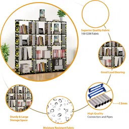 mezire Compact 15-Tier Book Organizer/Shoe/Chappal/Book/Clothes Rack with Plastic Joint Metal Open Book Shelf image 3