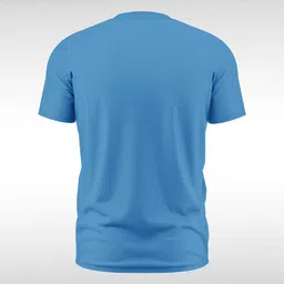 warriorworld Men Printed Round Neck Pure Cotton Blue T-Shirt image 3