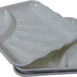 sayc Melamine Unbreakable Snacks Plates for Multipurpose Uses (20.3 CM Set 6) (White) Quarter Plate image 3