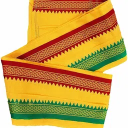 SK NAREN Palani Muruga Temple Pooja Aarupadai Yellow Panche/Dhotis/Mundu/Vesti/Kaili Solid Men Dhoti image 3